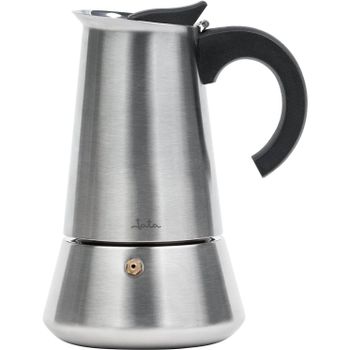 Cafetera Italiana de Inducción Jata CAX104 – 4, 6, 10 o 12 Tazas – Acero Inoxidable – Apta para Todo Tipo de Cocinas