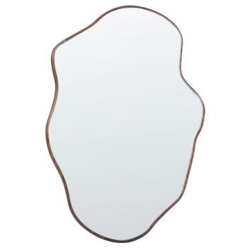 Espejo De Pared De Estilo Escandinavo Con Marco De Madera De Paulownia Decorativo Marrón Claro Menville