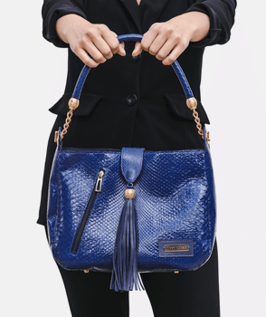 1132 LUXURY SHOPPER BAG PYTHON BLUE BC
