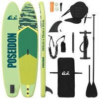 tabla sup con asiento 2-en-1 poseidon 305 x 76 x 15 cm verde vidaxl