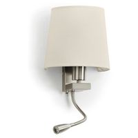 exo lighting - aplique de pared firenze on-off e27 60wled smd 3w 240lm cri80 3000k niquel satinado beige
