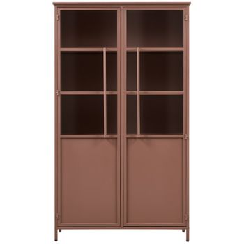 Vitrina de 2 puertas de metal h170cm - terracota
