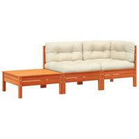 sofa de jardin  sofa de exterior con cojines y reposapies madera maciza de pino