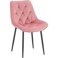 silla de comedor wallace de terciopelo rosa 59x52x84 cm clp