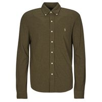 polo ralph lauren camisa manga larga camisa ajustada con cuello abotonado en polo featherweight para hombre