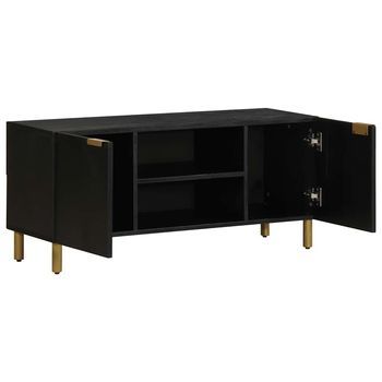 Mueble De Tv | Mueble De Salón | Gabinete De Tv Madera De Ingeniería Negro 105x33x46 Cm