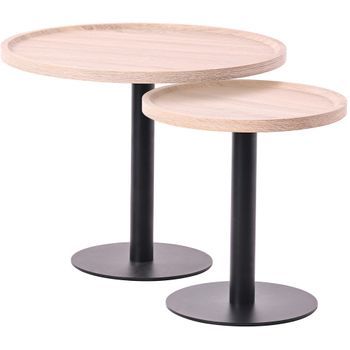 Mesa Auxiliar Aspen Madera Roble Ø 60 Cm Clp