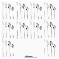 juego de cubiertos de acero inoxidable de 40 piezas estilo occidental para 10 personas con acabado plateado brillante ideal para el hogar y el comedor
