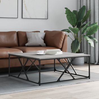 Mesa De Centro，mesa Auxiliar，mesa De Café Madera De Ingeniería Gris Sonoma 100x100x40 Cm Cfw774296