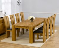 madrid 240cm solid oak dining table with montreal chairs