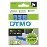 cinta rotuladora d1 12mmx7m negroazaul dymo s0720560