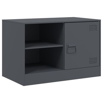 Mueble Tv | Mueble De Salón | Armario Tv De Acero Gris Antracita 67x39x44 Cm
