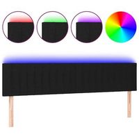 cabecero con led de tela negro 180x5x7888 cm