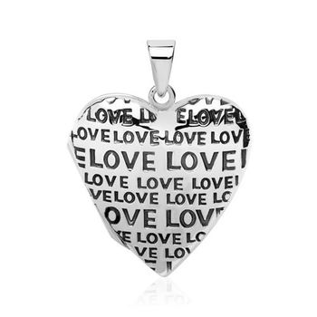 plata 925 corazón locket amor grabable