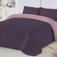 naturals - edredon bicolor cama 135150- microfibra poliester - 300 gr - fabricado en espana - berenjenarosa viejo