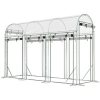 outsunny invernadero de tunel 3x1x2 m con 8 puertas enrollables y estructura de acero galvanizado anti-uv transparente