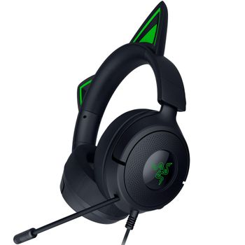 Razer Kraken Kitty V3 X - Auriculares Kitty con Cable para Juegos - Orejas de Gatito icónicas - Peso Ligero de 270 g - Micrófono cardioide hiperclaro - Diafragmas de 40mm - Conector de 3,5mm | Negro