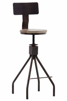 Taburete de bar industrial regulable en Metal Bronce