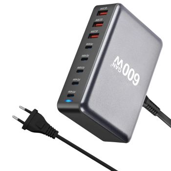 [GaN Tech] Bakeey YMX-600W Cargador USB PD de 600W 8 puertos 5USB-C+3USB-A QC PD3.1 Estación de carga rápida de escritor