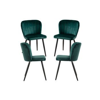 Pack 4 Sillas Luk Terciopelo De Terciopelo 77.50*46*41 Cm - Verde