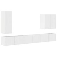 conjunto de mueble para tv de pared 6 uds brillante vidaxl