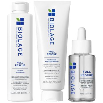 Biolage Full Rescue Shampoo 400ml, Conditioner 236ml and Oil-Balancing Serum 50ml Bundle