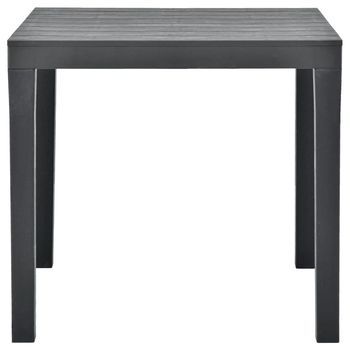 Mesa De Jardín | Mesa De Exterior De Plástico Gris Antracita 78x78x72 Cm