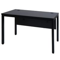 mesa de ordenador de oficina con dos canales de cable ajustables 120x60 cm mdf negro 040006051