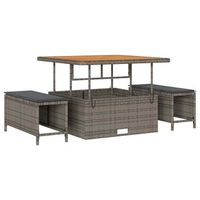 conjunto de comedor de jardin  mueble de jardin gris ratan sintetico