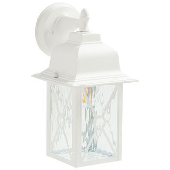 Lámpara De Pared De Metal Blanco 30 Cm Aplique Farol Tradicional Exterior Findon