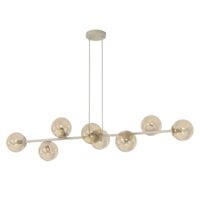 lampara colgante odra moca ambar 8 luces