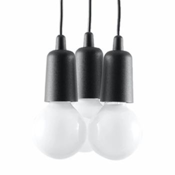 Lámpara colgante tina negro, 3 luces