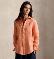 polo ralph lauren para mujer 211970730521 camisa de lino classic fit naranja s casual manga larga coral