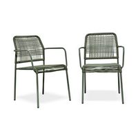 lote de 2 sillones de jardin apilables en cuerda y acero