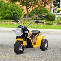 moto electrica infantil 6v para ninos de 18-36 meses amarillo homcom