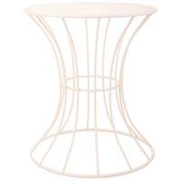 mesa auxiliar de forja blanco 50x50x58