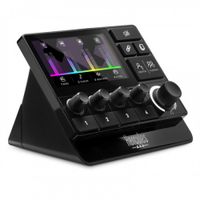 hercules stream 200 xlr controlador de audio profesional para controlar mezclas para el publico y el creador en vivo con micro preamplificado pantalla lcd codificadores en alta resolucion