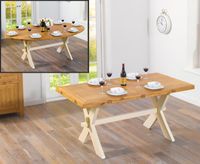 bordeaux 165cm oak and cream all sides extending table