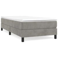 estructura de cama individual para adultos con somier - terciopelo gris claro 90x200 cm