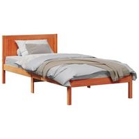 estructura de cama marron 90 x 200 cm madera maciza de pino vidaxl