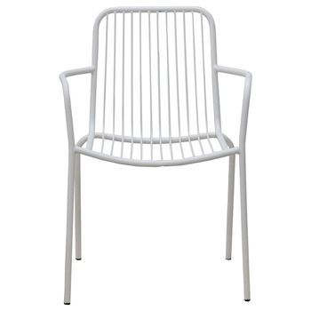 Silla Menorca Apilable Blanca - Fabricada En Acero - Apta Para Exterior Eme Mobiliario