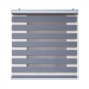 Estores Noche Y Día Premium, Estor Enrollable Con Acabados De Aluminio Premium Plata, 120 X 250 Cm