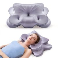 niceluck almohada cervical ergonomica espuma viscoelastica 649x41cm gris