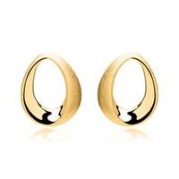 pendientes ovalados plata dorada