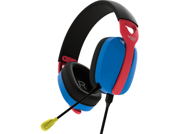 Auriculares gaming - Vieta Pro Pixel, Circumaurales, Con Cable, Ajustable, Función Mute, Azul, Rojo y Negro