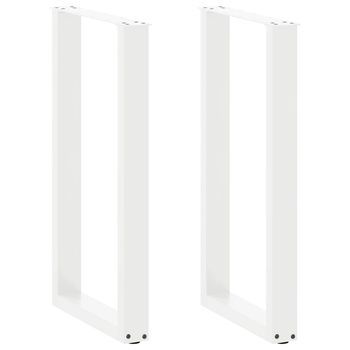 Patas De Mesa De Centro Forma U 2 Uds | Patas Para Mesa Acero Blanco 50x(90-91) Cm Cfw253646