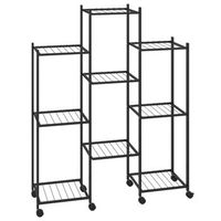 soporte para flores con ruedas hierro negro 83x25x100 cm vidaxl