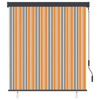 estor enrollable de exterior amarillo y azul 140x250 cm