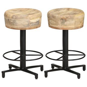 Taburetes De Cocina 2 Unidades Madera Maciza De Mango 52 Cm Vidaxl