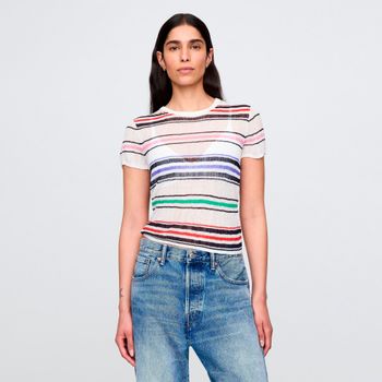 GAP Camiseta estilo suéter de canalé transparente 775399-001